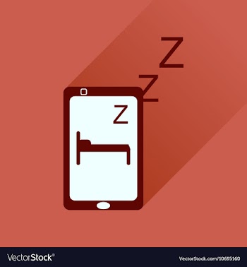 Flat icon with long shadow mobile phone sleeps vector image