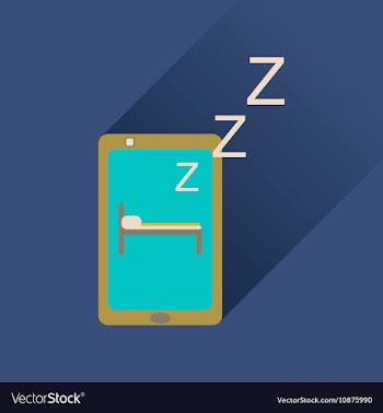 Flat icon with long shadow mobile phone sleeps vector image