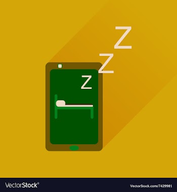 Flat icon with long shadow mobile phone sleeps vector image