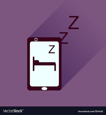Flat icon with long shadow mobile phone sleeps vector image