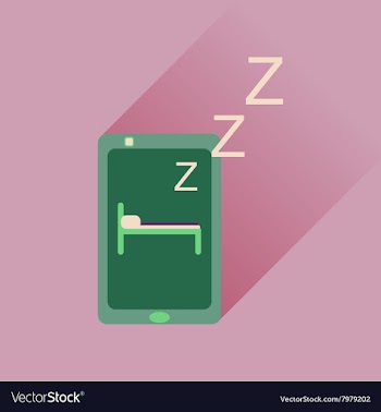 Flat icon with long shadow mobile phone sleeps vector image