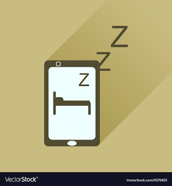 Flat icon with long shadow mobile phone sleeps vector image