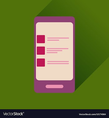 Flat icon with long shadow Mobile Phone SMS vector image