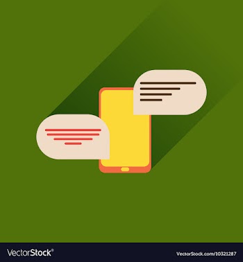 Flat icon with long shadow Mobile Phone SMS vector image