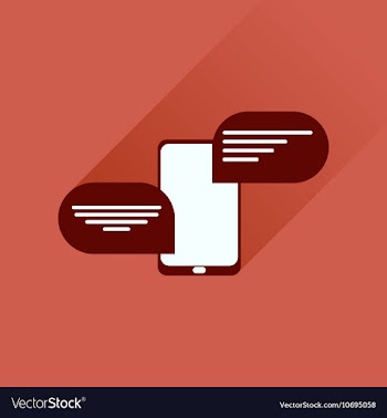 Flat icon with long shadow Mobile Phone SMS vector image