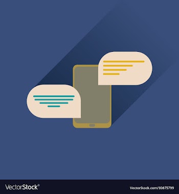 Flat icon with long shadow Mobile Phone SMS vector image