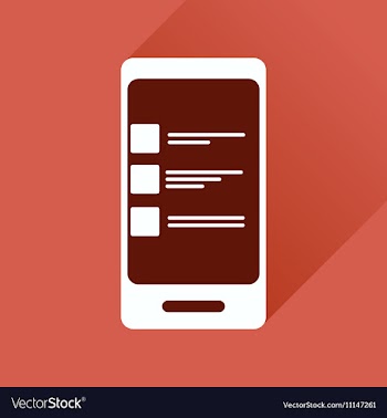 Flat icon with long shadow Mobile Phone SMS vector image