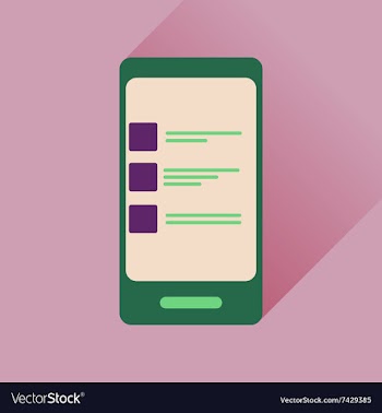 Flat icon with long shadow Mobile Phone SMS vector image