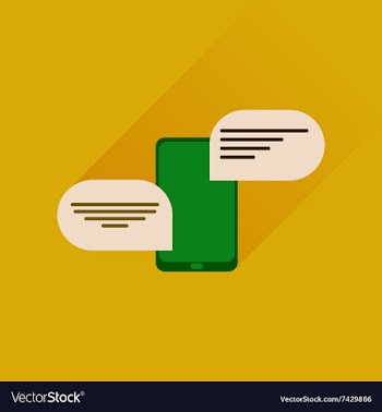 Flat icon with long shadow Mobile Phone SMS vector image