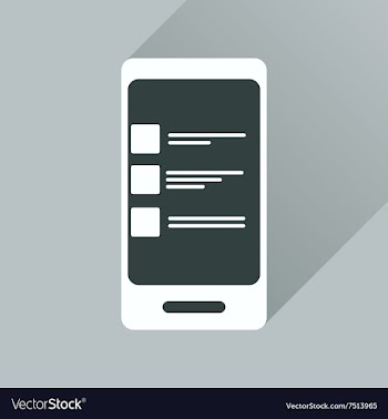 Flat icon with long shadow Mobile Phone SMS vector image