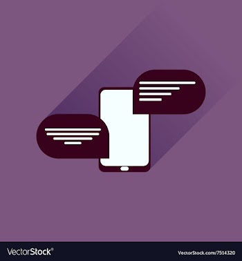 Flat icon with long shadow Mobile Phone SMS vector image