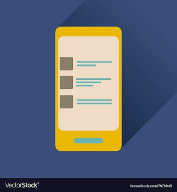 Flat icon with long shadow Mobile Phone SMS vector image