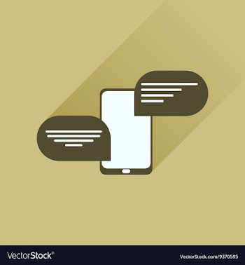 Flat icon with long shadow Mobile Phone SMS vector image