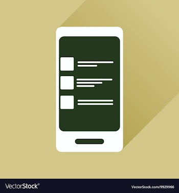Flat icon with long shadow Mobile Phone SMS vector image