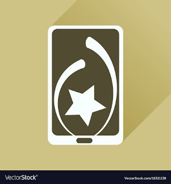 Flat icon with long shadow Mobile Phone Star vector image