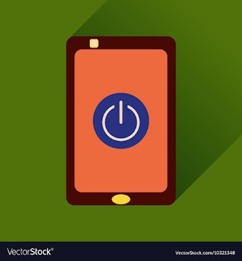 Flat icon with long shadow mobile phone switched vector image