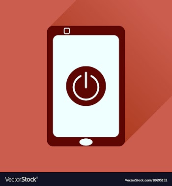 Flat icon with long shadow mobile phone switched vector image