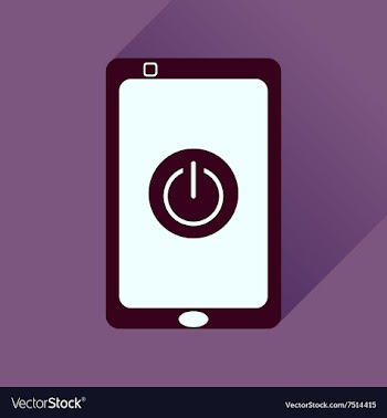 Flat icon with long shadow mobile phone switched vector image