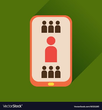 Flat icon with long shadow mobile phone vector image