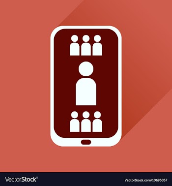Flat icon with long shadow mobile phone vector image