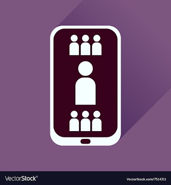 Flat icon with long shadow mobile phone vector image