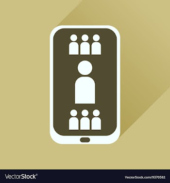 Flat icon with long shadow mobile phone vector image