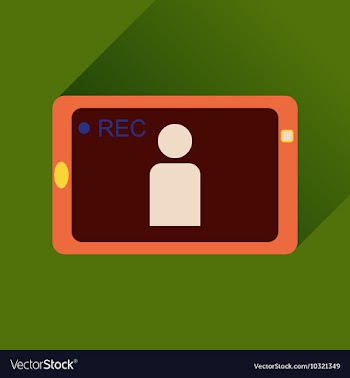 Flat icon with long shadow Mobile phone video vector image