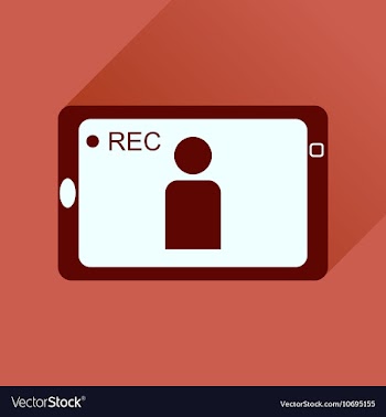 Flat icon with long shadow Mobile phone video vector image