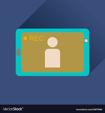 Flat icon with long shadow Mobile phone video vector image