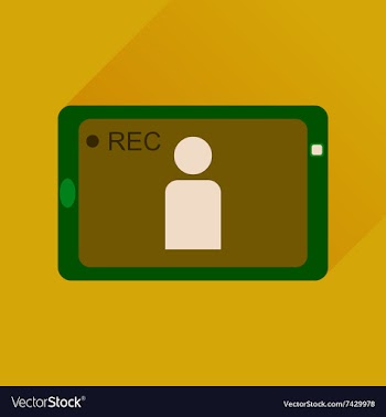 Flat icon with long shadow Mobile phone video vector image