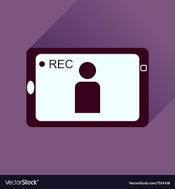 Flat icon with long shadow Mobile phone video vector image