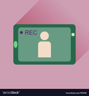 Flat icon with long shadow Mobile phone video vector image
