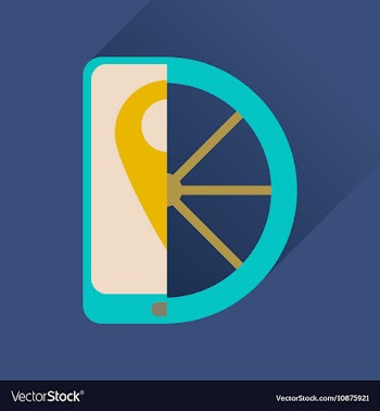 Flat icon with long shadow mobile phone wheel vector image