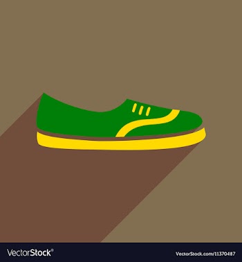 Flat icon with long shadow moccasin shoes vector image