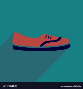 Flat icon with long shadow moccasin shoes vector image