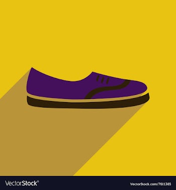 Flat icon with long shadow moccasin shoes vector image