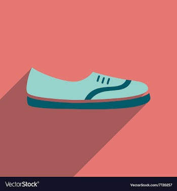 Flat icon with long shadow moccasin shoes vector image