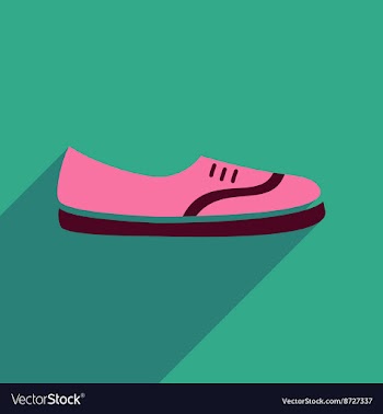 Flat icon with long shadow moccasin shoes vector image
