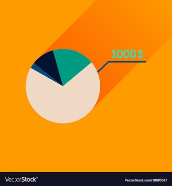 Flat icon with long shadow money chart vector image