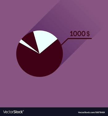 Flat icon with long shadow money chart vector image