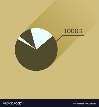 Flat icon with long shadow money chart vector image