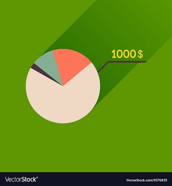 Flat icon with long shadow money chart vector image