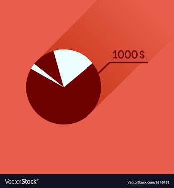 Flat icon with long shadow money chart vector image