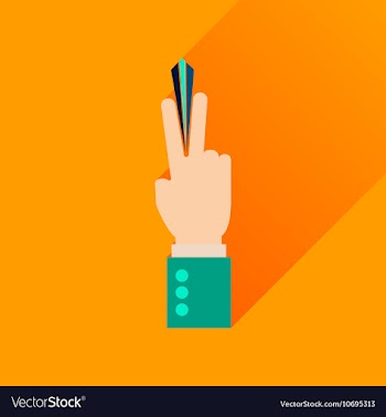Flat icon with long shadow money hand vector image