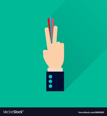 Flat icon with long shadow money hand vector image