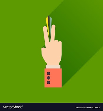 Flat icon with long shadow money hand vector image