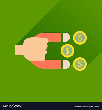 Flat icon with long shadow money magnet vector image
