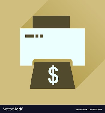 Flat icon with long shadow money printing vector image