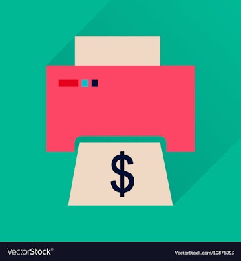 Flat icon with long shadow money printing vector image