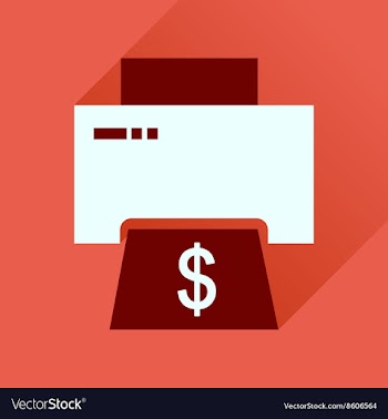 Flat icon with long shadow money printing vector image